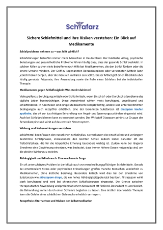 sichere schlafmittel und ihre risiken verstehen