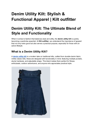 Denim Utility Kilt_ Stylish & Functional Apparel _ kilt outfitter