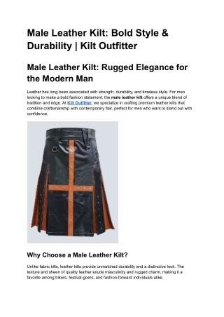 Male Leather Kilt_ Bold Style & Durability _ Kilt Outfitter