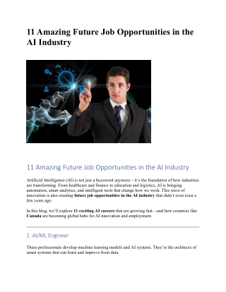 11 Amazing Future Job Opportunities in the AI Industry