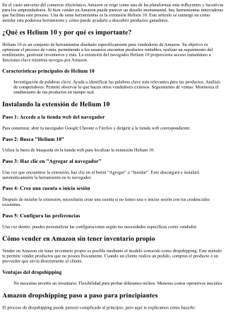Instala la extensión de Helium 10 y descubre productos ganadores