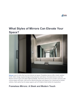 What Styles of Mirrors Can Elevate Your Space-AAADistributor