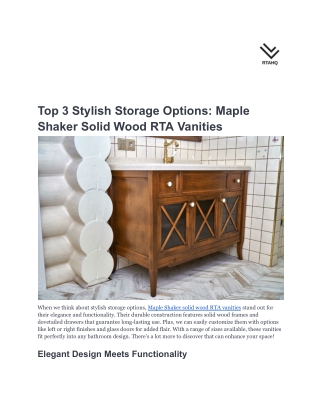 Top 3 Stylish Storage Options_ Maple Shaker Solid Wood RTA Vanities-RTAHQ