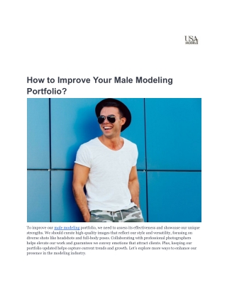 How to Improve Your Male Modeling Portfolio-USAModels