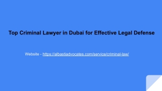 Need a Criminal Lawyer in Dubai? Consult Now