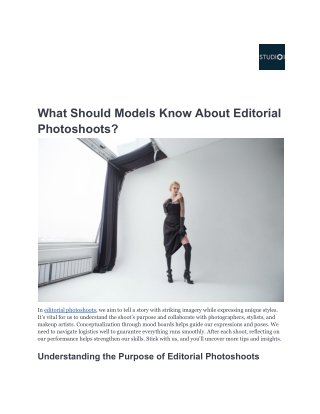 What Should Models Know About Editorial Photoshoots-Studio1.us