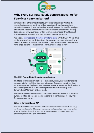 Why Every Business Needs Conversational AI for Seamless Communication?