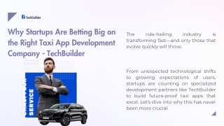 Why Startups Are Betting Big on the Right Taxi App Development Company