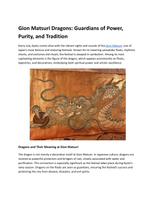 Gion Matsuri Dragons_ Guardians of Power, Purity, and Tradition