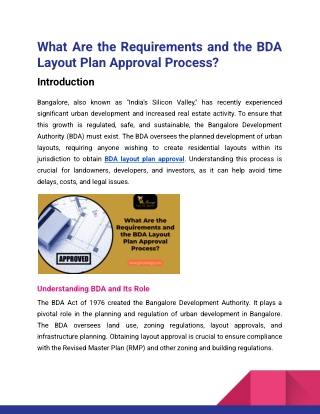 What Are the Requirements and the BDA Layout Plan Approval Process_Gr group