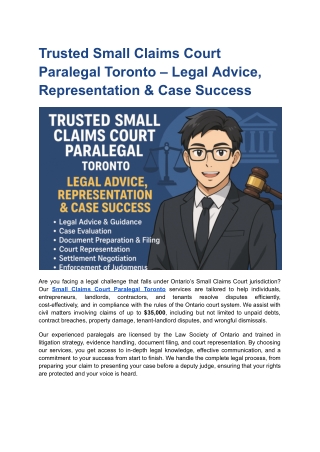Trusted Landlord Tenant Paralegal Toronto – Free Case Review Available