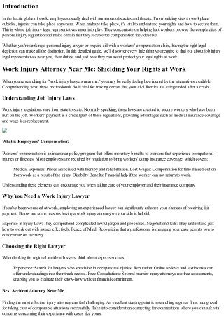 Work Injury Lawyers Near Me: Securing Your Civil Liberties at Work