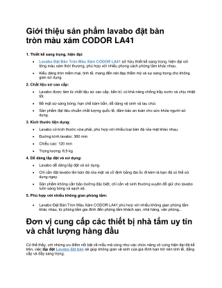 Lavabo Đặt Bàn Tròn Màu Xám CODOR LA41