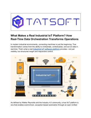 What Makes a Real Industrial IoT Platform