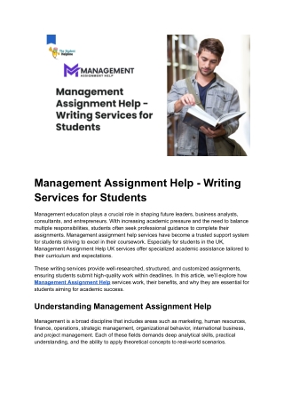management assignment help writing services