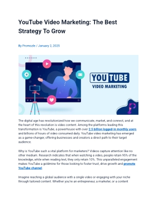 YouTube Video Marketing: The Best Strategy To Grow
