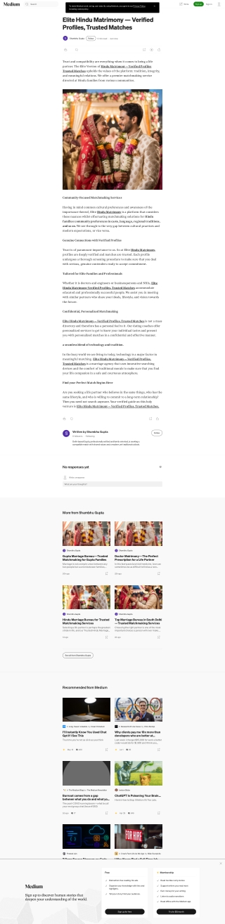 Elite Hindu Matrimony — Verified Profiles, Trusted Matches