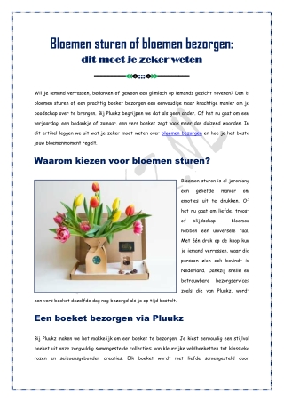 Bloemen sturen of bloemen bezorgen