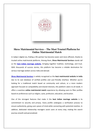 Best Marriage Site In India | Shree Matrimonial