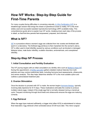 how ivf works step by step guide for first time