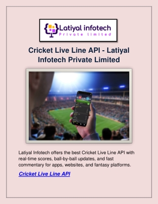 Cricket Scorecard API- Latiyal Infotech Private Limited
