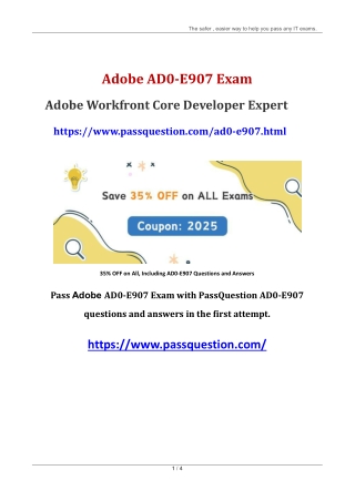 Adobe Workfront  AD0-E907 PDF Questions and Answers