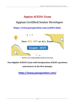 Appian Senior Developer ACD201 PDF Questions and Answers
