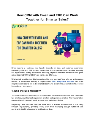 How CRM with Email and ERP Can Work Together for Smarter Sales