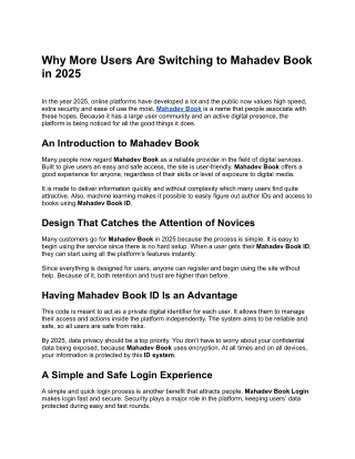 Why More Users Are Switching to Mahadev Book in 2025