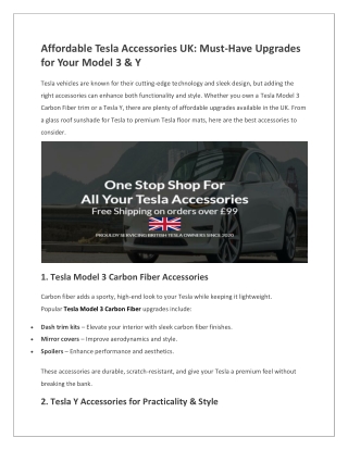 tesla y accessories