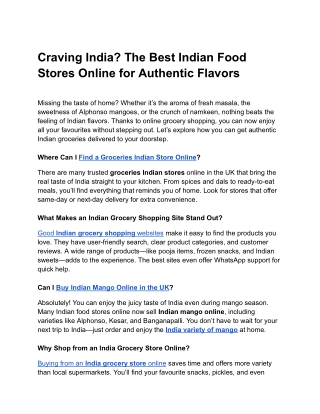 Shop Authentic Indian Groceries Online in the UK – Budget Mart UK