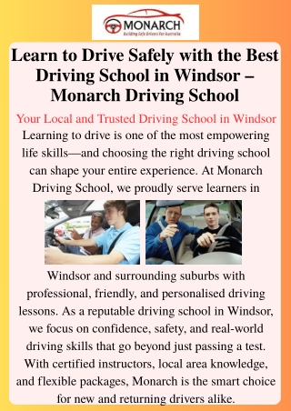 Leading Driving School in Windsor – Monarch Driving