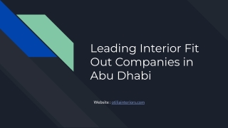 Leading Interior Fit Out Companies in Abu Dhabi