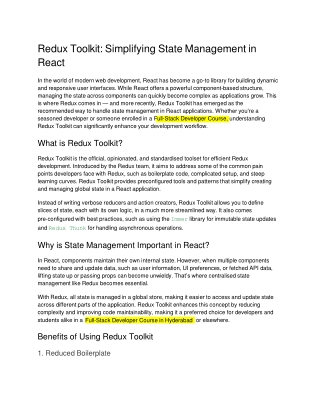 Redux Toolkit_ Simplifying State Management in React