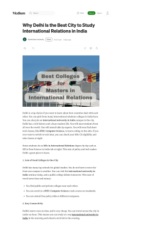 Why Delhi Is the Best City to Study International Relations in India