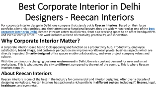 Corporate Office Makeovers in Delhi Reecan Interiors Leads the Way