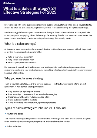 Sales Strategy