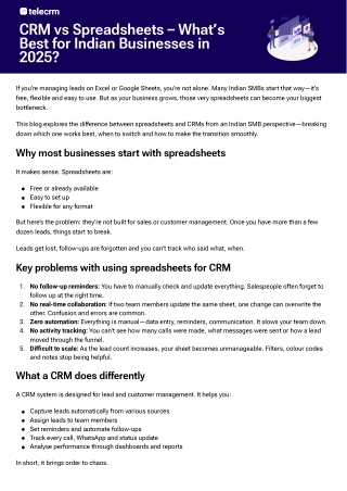 CRM vs Spreadsheets – What’s Best for Indian Businesses in 2025