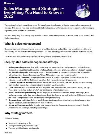 Sales Management Strategies – Everything You Need To Know in 2025