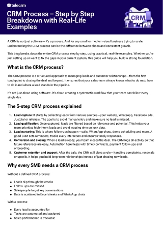 CRM Process – Step by Step Breakdown with Real-Life Examples