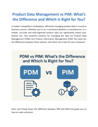 Product Data Management vs PIM: What’s the Difference and Which Is Right for You