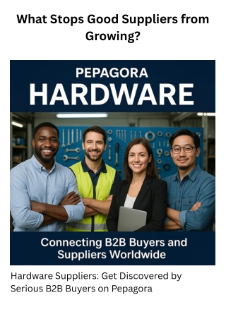 What Stops Good Suppliers from Growing