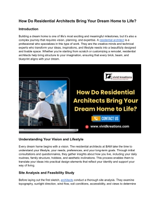 How Do Residential Architects Bring Your Dream Home to Life_