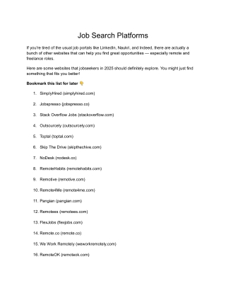 Most underrated Job Search Platforms