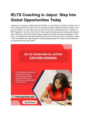IELTS Coaching in Jaipur_ Step Into Global Opportunities Today