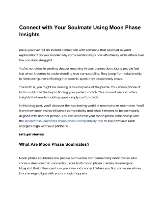 connect with your soulmate using moon phase