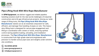Pipe Lifting Hook With Wire Rope Manufacturer