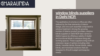 window blinds suppliers in delhi ncr
