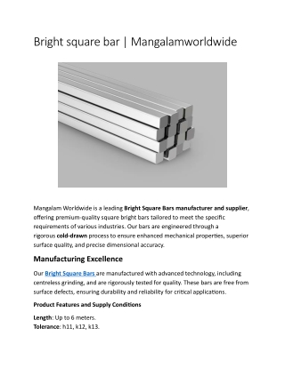 Bright square bar