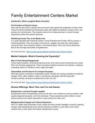 Family Entertainment Centers Market